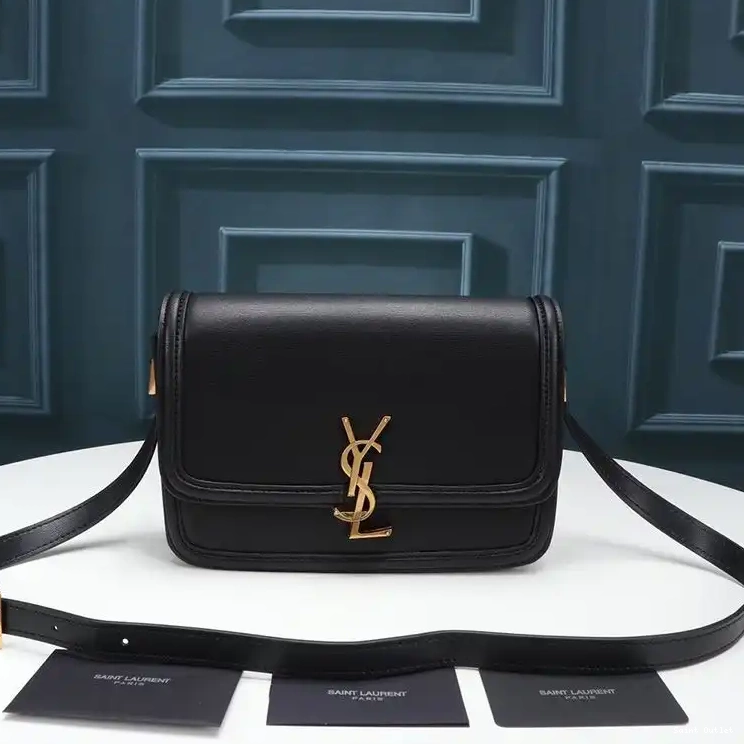 Medium Box Saint Laurent Leather In Satchel Black Gold Solferino 0406